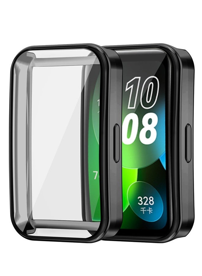 Ful Case Protector Compatible with Huawei Band 8 | Band 9 | Band 10 Watch, Full TPU case protector with TPU screen coverage (Black) - Image 1
