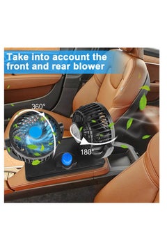 Excefore Car Fan with Summer Cooling Air Circulator for 360 Degree Rotatable 12 Volt 2 Speed Dual Head Cool  - Image 3