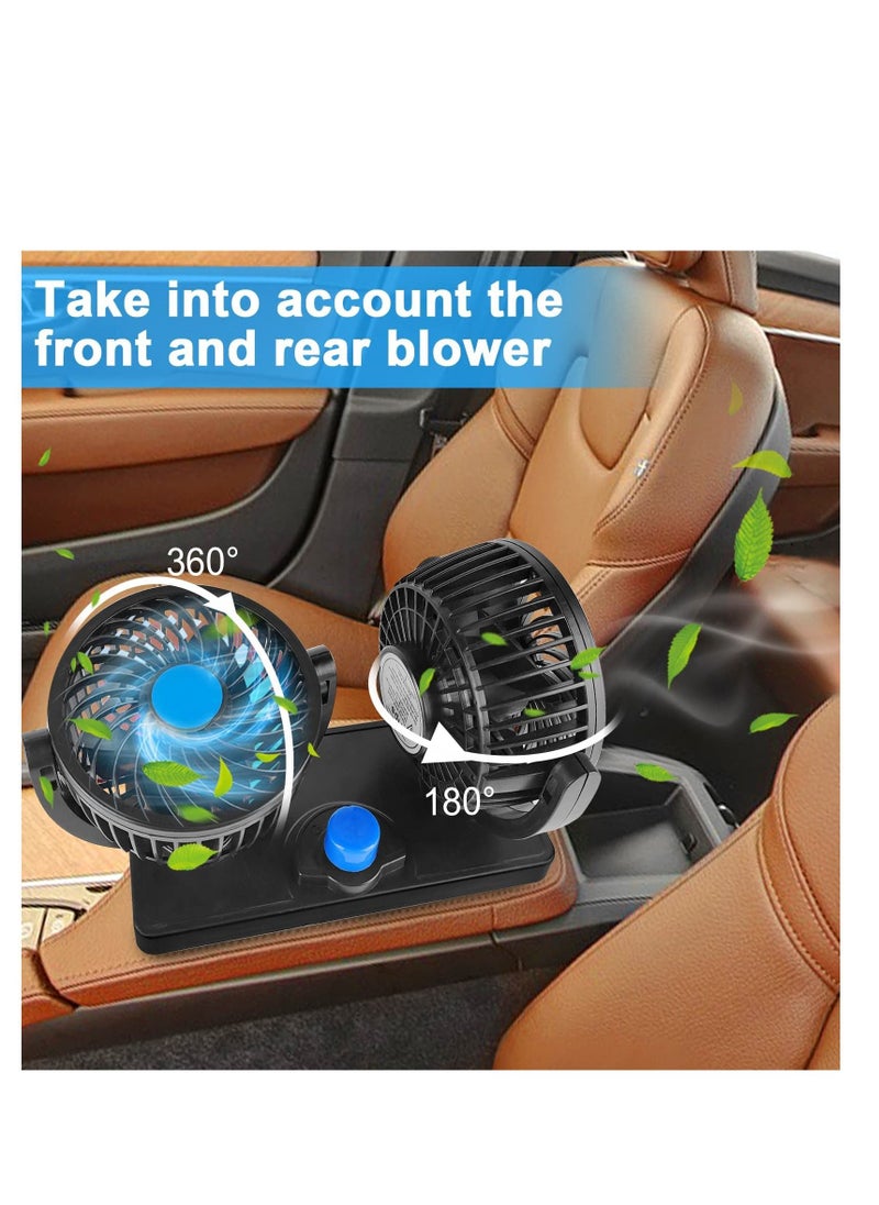 Excefore Car Fan with Summer Cooling Air Circulator for 360 Degree Rotatable 12 Volt 2 Speed Dual Head Cool  - Image 3