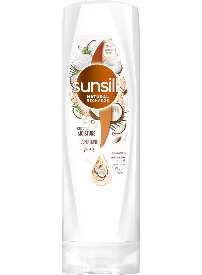 Sunsilk بلسم صن سيلك الطبيعي، لترطيب عميق للشعر الجاف، رائحة جوز الهند، 24 ساعة من العطر، 350 مل - Image 1