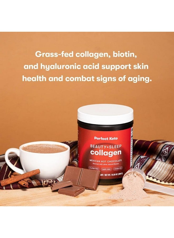 Perfect Keto Beauty + Sleep Grass Fed Collagen Peptides Protein Powder with Ashwagandha, Magnesium, Biotin, Hyaluronic Acid, L Theanine, Hair, Skin, Nails & Relaxation Support, Mexican Hot Chocolate - Image 5