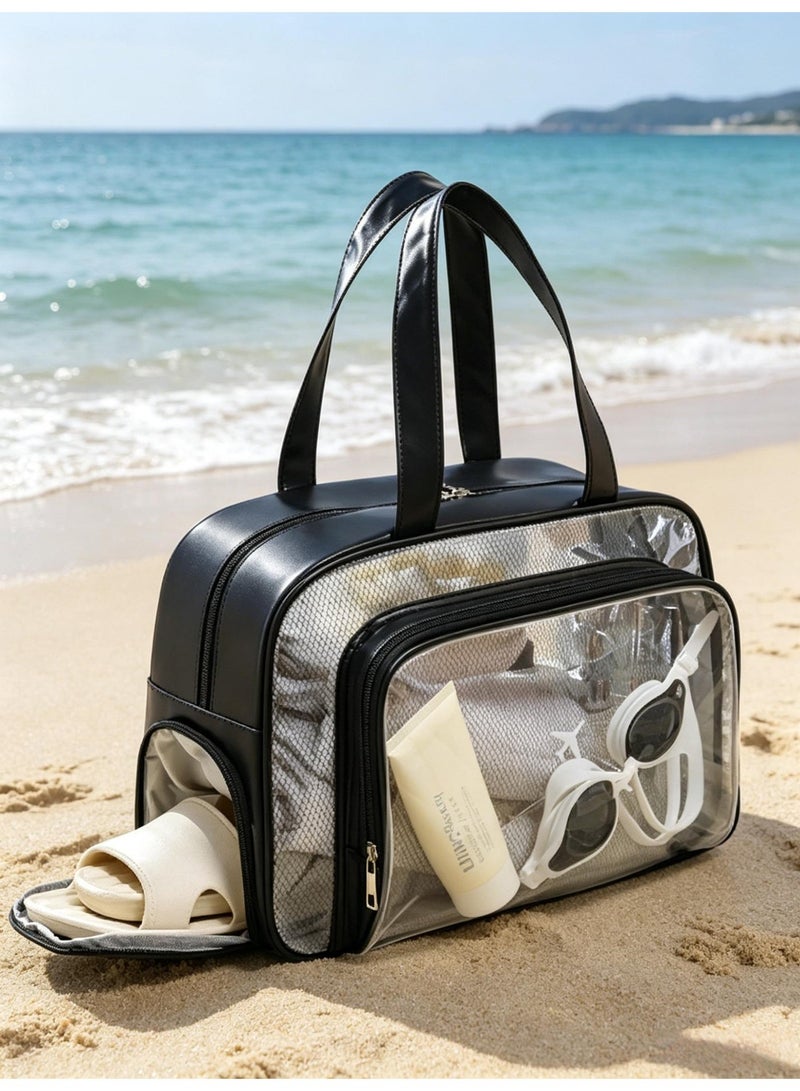 Generic Large Capacity Waterproof Beach Bag Wet Dry Split Fitness Swim Cosmetic Storage Bag For Summer Beach Vacation - Image 1