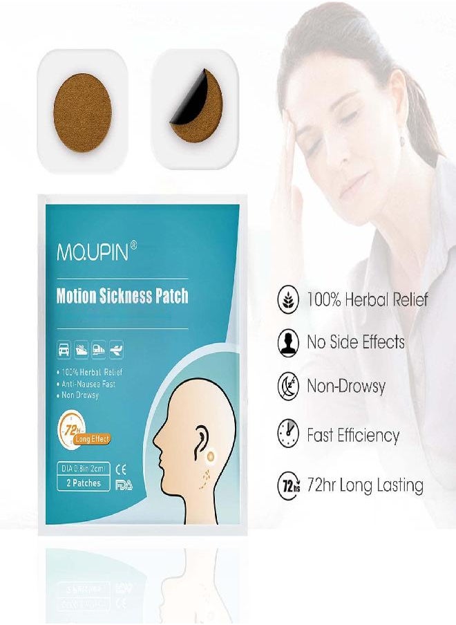 MQFORU - Motion Sickness Patches 20 Counts Sea Sickness Patches for Cruise Anti Nausea Patch to Relief Nausea, Vertigo, Dizziness, Vomiting in Adults and Kids - Image 1