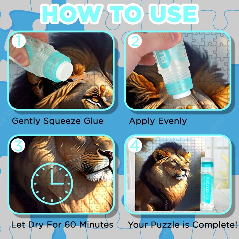 Darice Jigsaw Puzzle Glue Clear, Easy-On Applicator Head, Quick-Drying Pack of 2 Non-Toxic Jigsaw Puzzle Saver Glue for 1000/1500/3000 Piece Puzzles - 130ml X2 Bottle - Image 4