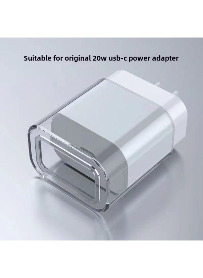Generic - For IPhone Apple 18w/20w Charging Head Protective Cover Transparent Apple Charger Data Cable Protective Cover-Specifications:Apple 20w Charging Head Transparent Wave Type Protective Cover - Image 1