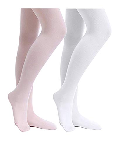 Stelle Girls' Ultra Soft Pro Dance Tight/Ballet Footed Tight(Toddler/Little Kid/Big Kid),BP+WT,XS - Image 1