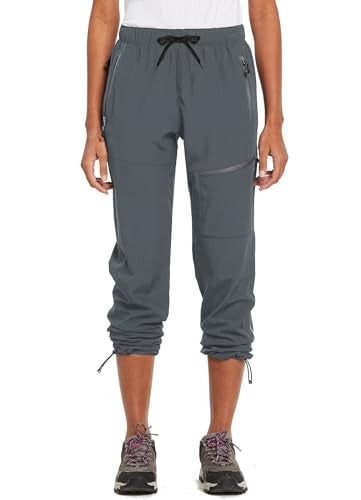 baleaf Women's Petite Hiking Pants Lightweight Quick Dry Water Resistant Cargo Pants 27'' Inseam for All Seasons Dark Gray Size L - Image 2
