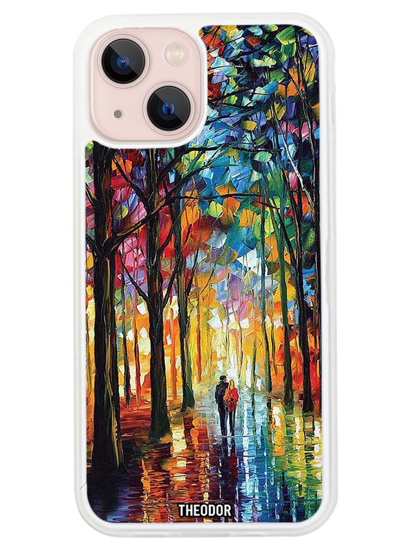 Theodor Protective Case Cover For APPLE IPHONE 14 Colorful Art Couple (White Bumper) - Image 1