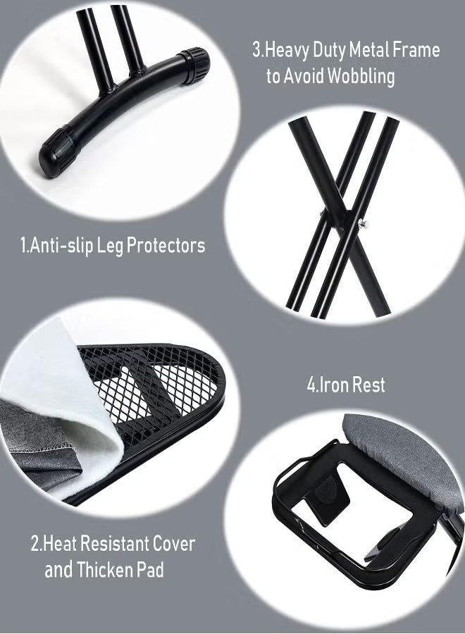 Cady One Ironing board and table with a black heat-resistant cover. Fabric size: 102 x 33 cm - Image 4