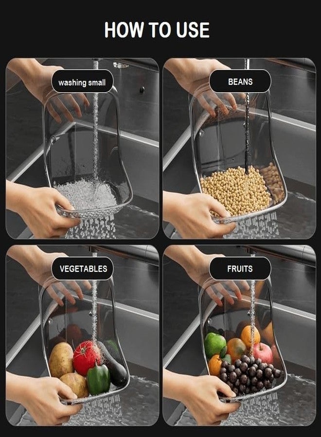 Krushika Enterprise Double Drainage Sink Basket | Dual-Layer Vegetable & Fruit Washing Bowl | Rice Strainer & Kitchen Organizer | Easy Drain Design | Multipurpose Home Use - Image 4