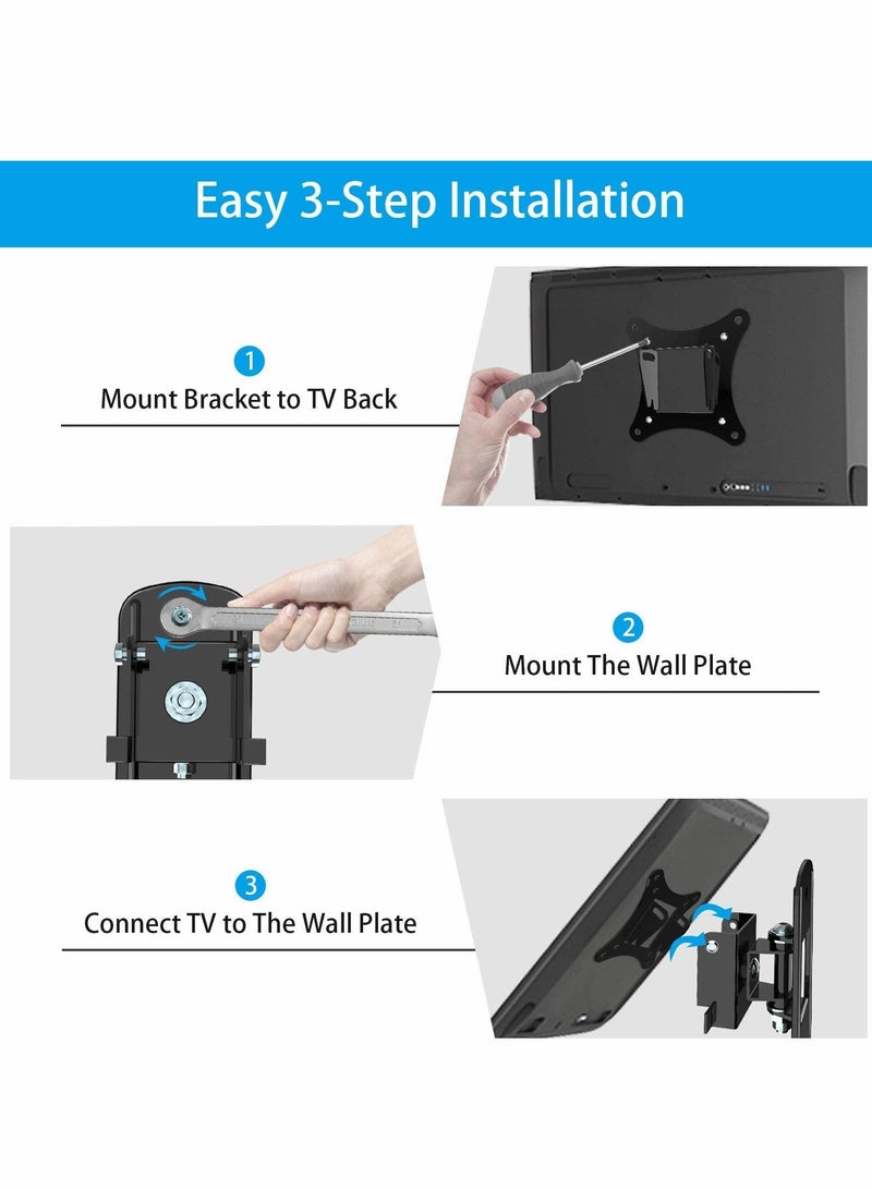 Y&D Small TV Monitor Wall Mount Bracket with Adjustable Tilt Swivel for 13-27 Inch LED LCD Flat Curved Screen TVs and Monitors - VESA Up to 100x100mm,Weight Capacity 22lbs - Image 2