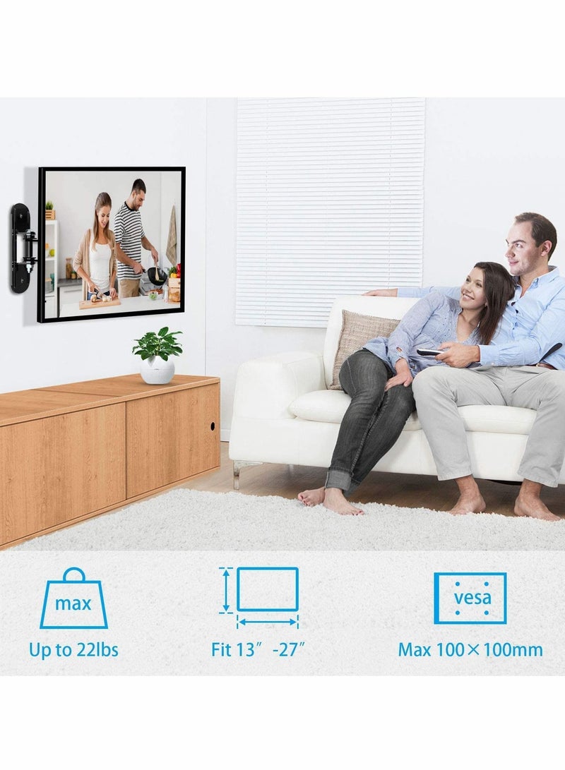 Y&D Small TV Monitor Wall Mount Bracket with Adjustable Tilt Swivel for 13-27 Inch LED LCD Flat Curved Screen TVs and Monitors - VESA Up to 100x100mm,Weight Capacity 22lbs - Image 5