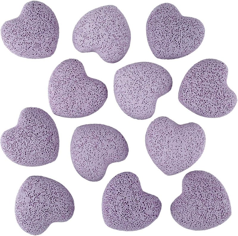 mookaitedecor Healing Crystals Heart Shape Purple Lava Rock Gemstone Pocket Stone Chakra Reiki Balancing 0.9 Inch(Pack of 10)