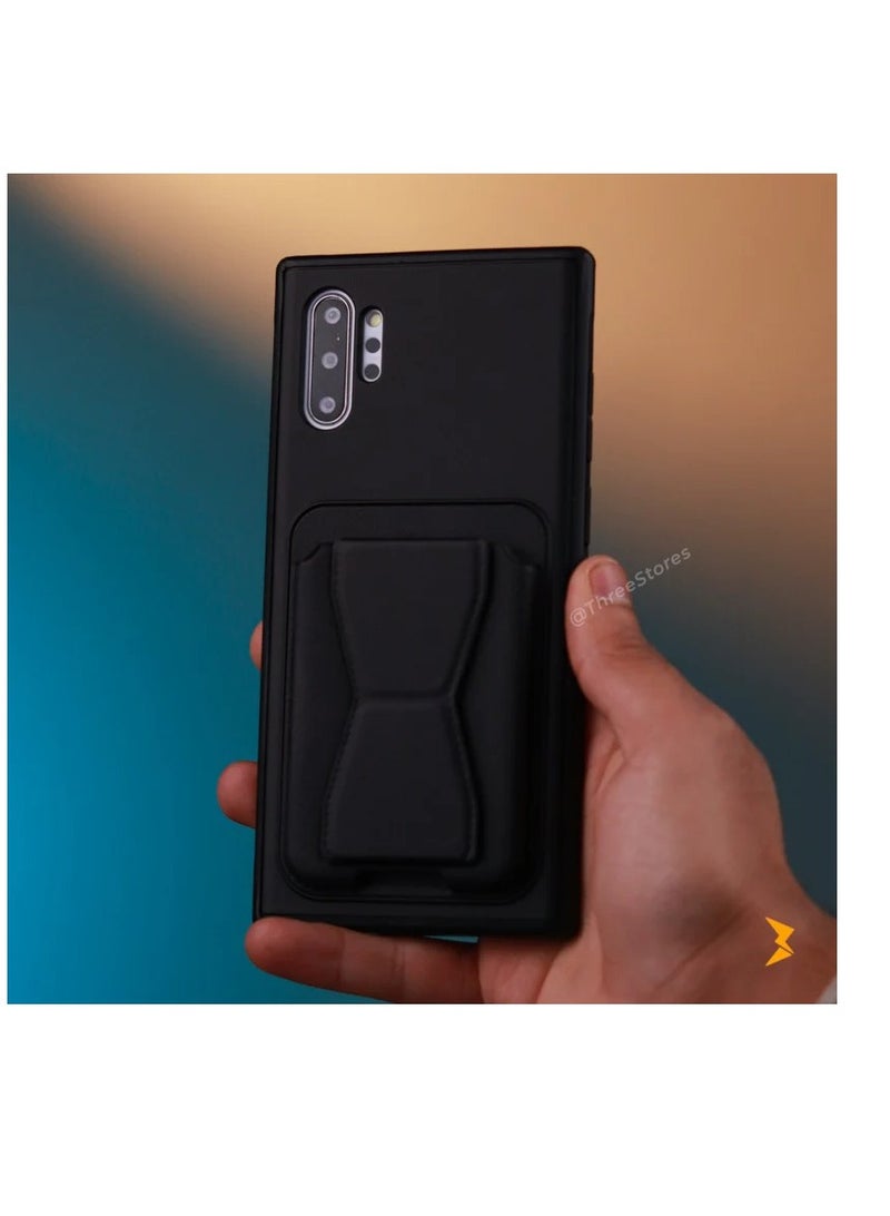 Samsung Galaxy Note 10 Plus Cover - Black - New Protective Case with Card Holder And Bracket Stand Holder