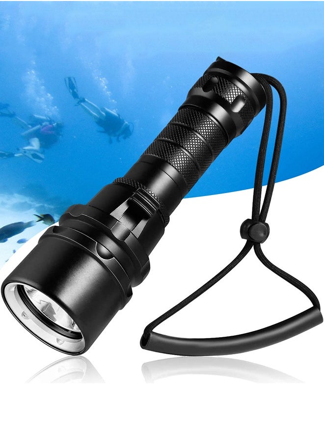 Garlo Diving Flashlight Dive Torch 2000 Lumen Waterproof Underwater XM-L2 LED Submarine Lights Holder with Rechargeable Battery,Charger for Under Water Deep Sea Cave at Night  - Image 1