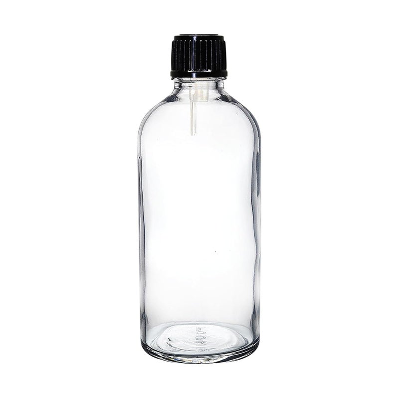 Mkd2 Rise Mkd2 Rise 100 ml ClearTransparent Round Empty Glass Bottle Pack Of 6 with Euro DropperBlack Cap Refillable For Essential Oils Diy Perfumes Medicines Homeopathy  - Image 1