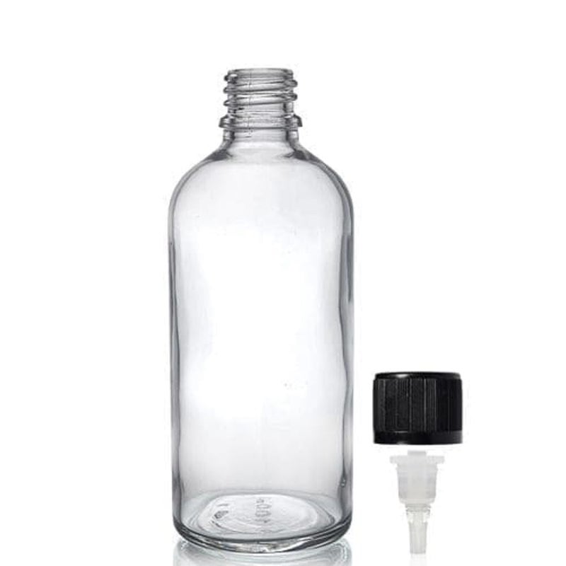 Mkd2 Rise Mkd2 Rise 100 ml ClearTransparent Round Empty Glass Bottle Pack Of 6 with Euro DropperBlack Cap Refillable For Essential Oils Diy Perfumes Medicines Homeopathy  - Image 2