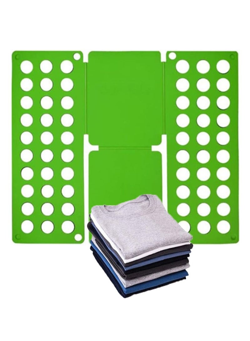 SYOSI Shirt Folding Board, T Shirt Folder Board Clothes Folding Laundry Organizer Dress Pants Towels Folder for Kid and Women to Fold Clothes, Easy to Store and Travel, Very Suitable for Family (Green)  - Image 1