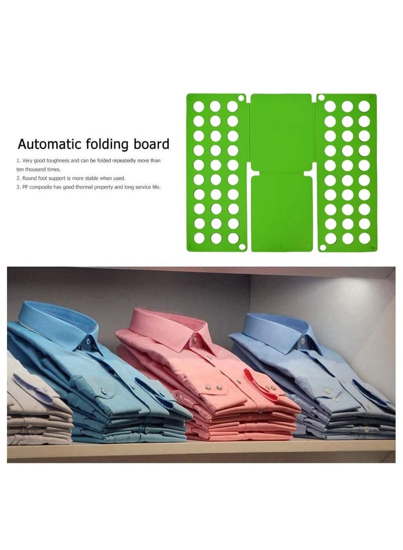 SYOSI Shirt Folding Board, T Shirt Folder Board Clothes Folding Laundry Organizer Dress Pants Towels Folder for Kid and Women to Fold Clothes, Easy to Store and Travel, Very Suitable for Family (Green)  - Image 2