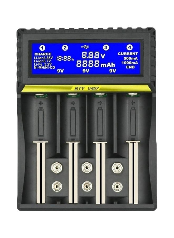 NIBEMINENT Multifunctional Battery Charger Black 12.70x3.30x9.70centimeter - Image 1