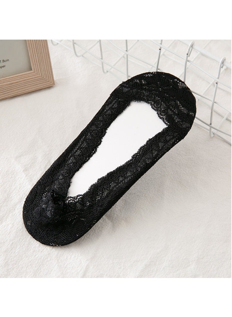 5 Pairs Lace No Show Socks Casual Non-Slip Low Cut Invisible Socks Liner Boat Socks for Women - Image 5