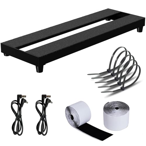 AYCRIT Mini Guitar Pedal Board, Aluminum Alloy 0.9lb Small Effect Bass Pedalboard, 16 * 5.3in, With Pedals Mountain Tape, Power DC Cable, Cable Tie - Image 5