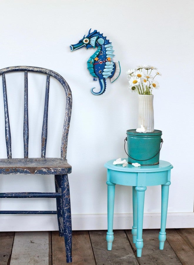 Allen Designs Enesco Salty The Seahorse Sculpted Pendulum Wall Clock, 13.75 Inch, Blue - Image 2