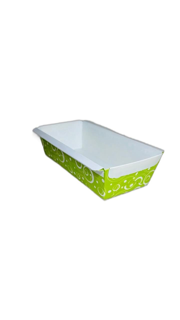 Baekence Bake and Serve Cake Mould Green Concentric Circles Rectangular Mould Pack of 50 pcs200 GMS - Image 1