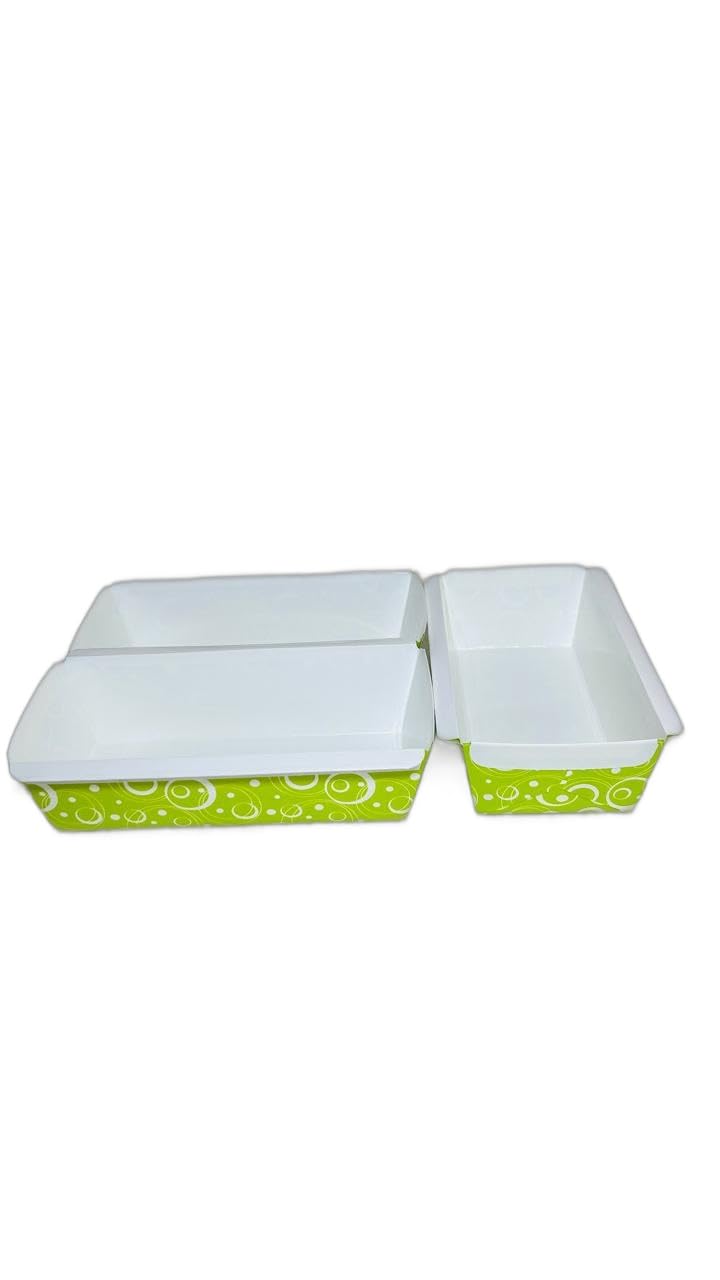 Baekence Bake and Serve Cake Mould Green Concentric Circles Rectangular Mould Pack of 50 pcs200 GMS - Image 2