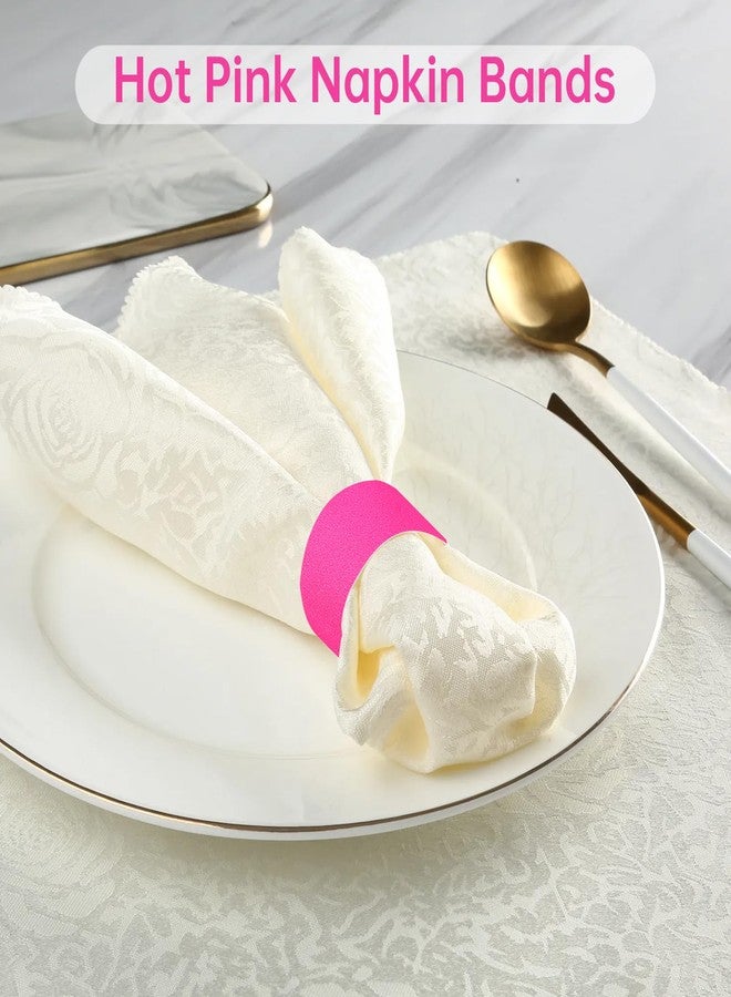 Germiwipe Pink Napkin Bands,Paper Napkin Rings Self Adhesive,Silverware Wraps Bands.Table Setting Event Party Supply (200pcs) NB-036 - Image 2