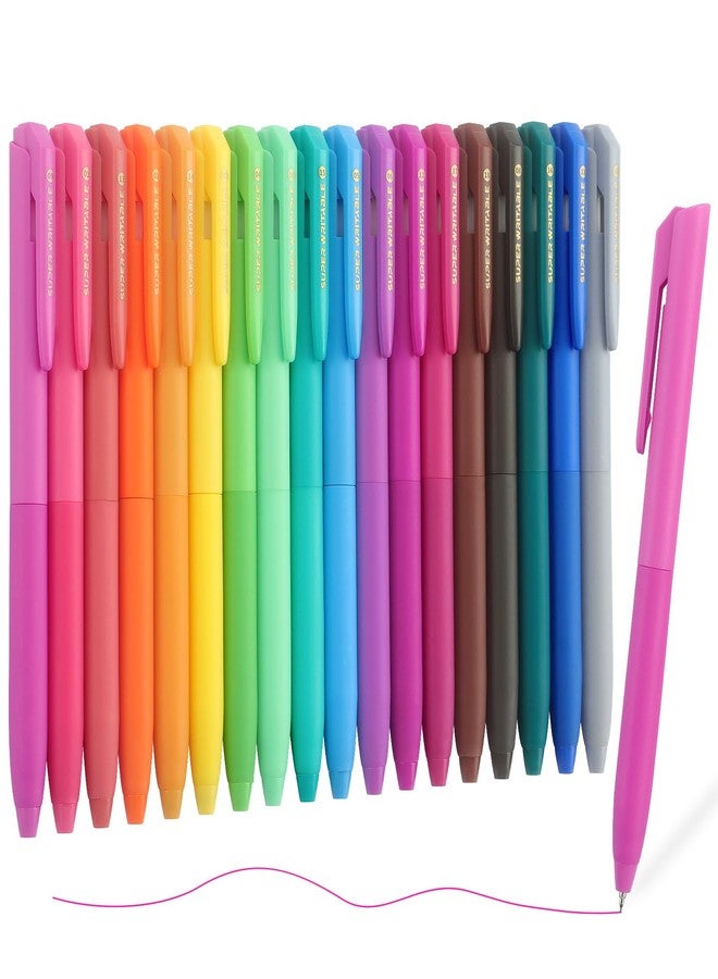 Bribobo Colored Gel Pens, 0.5mm Quick Dry Fine Point Smooth Writing Pens for Note Taking and Journaling, 18 PCS - Image 1