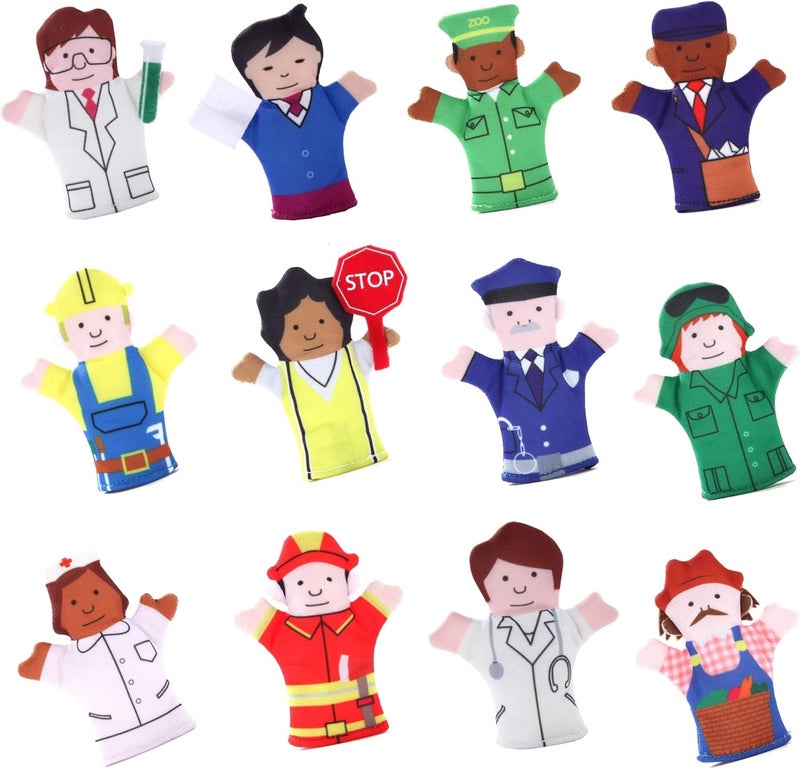 BETTERLINE Magnet Happy Helpers People Toy Set for Fridge, Board and Refrigerator Magnets - Soft Fabric - 12 Pieces - Variety of Neighborhood People Characters - Image 1