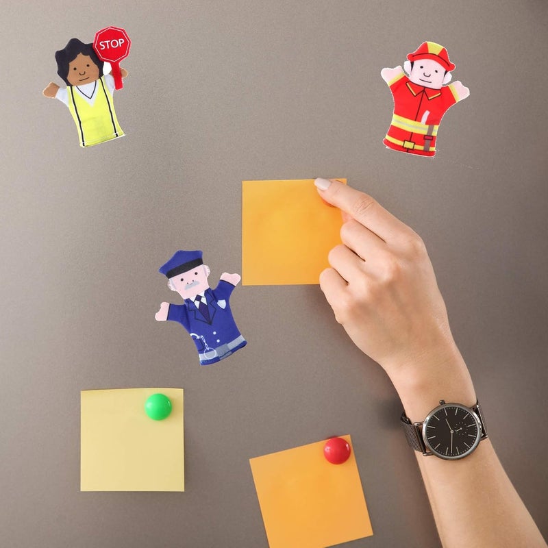 BETTERLINE Magnet Happy Helpers People Toy Set for Fridge, Board and Refrigerator Magnets - Soft Fabric - 12 Pieces - Variety of Neighborhood People Characters - Image 5
