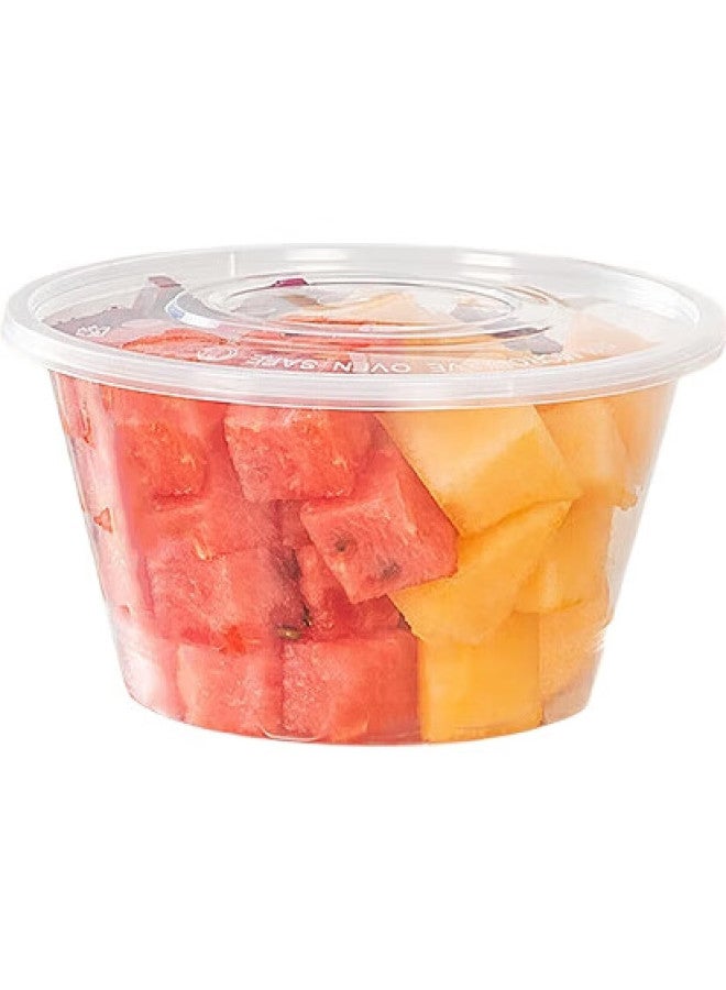 Temeiju Disposable Round Transparent Plastic Lunch Boxes, Thickened With Lids, Takeout Containers, Tableware, 20 Sets, 1000 Model - Image 2