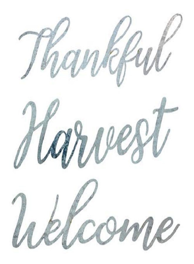 3 Count Metal Harvest Inspirational Plaques