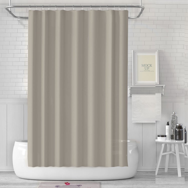 Waterproof Thick PEVA Shower Curtain with Hooks Dark Khaki 