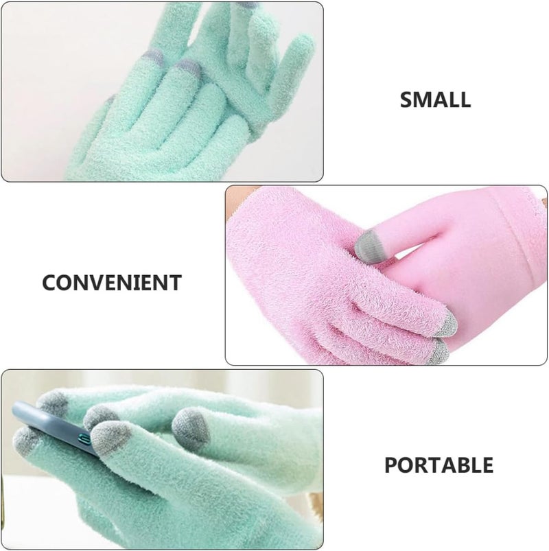 2 Pairs Moisturizing Spa Gloves with Touchscreen Fingers for Dry Cracked Hands Hand Care Treatment Gloves Suitable for Beauty and Skin Care - Image 3