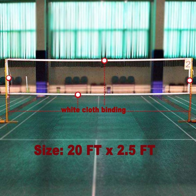 MioCloth Badminton Replacement Net with Rope Cable, Universal 20ft Volleyball Badminton Pickleball Net for Garden School Yard Backyard Garden Training Gym Sport Supply - Image 3