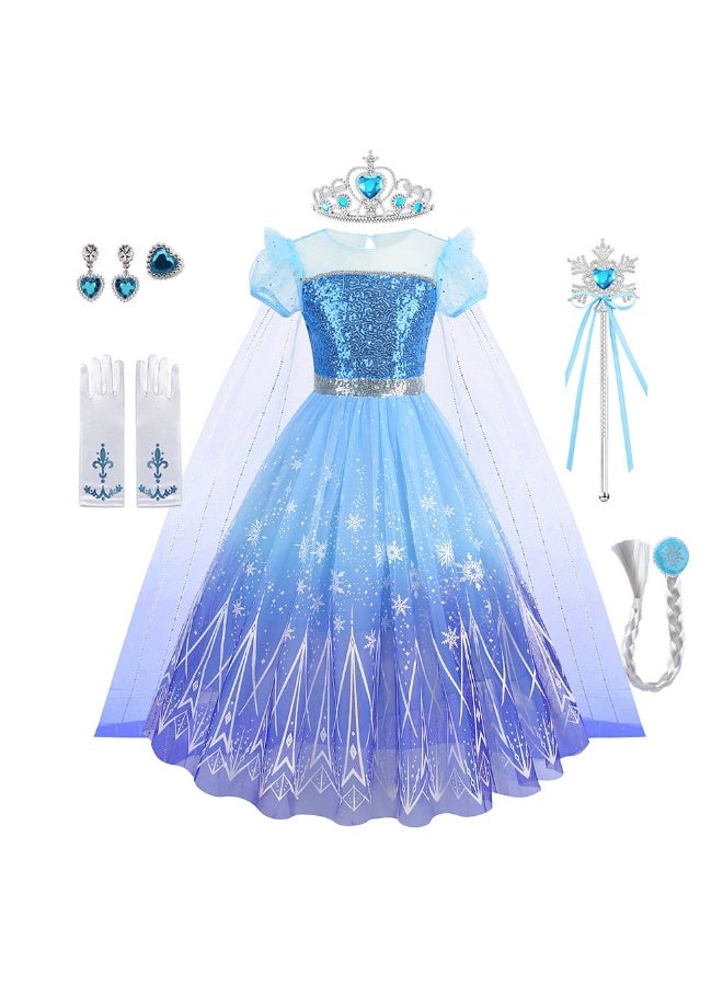 NIBEMINENT New ice and snow products: Elsa Princess Dress, Halloween Elsa Girl Dress, Elsa Sequined Princess dress - Image 1