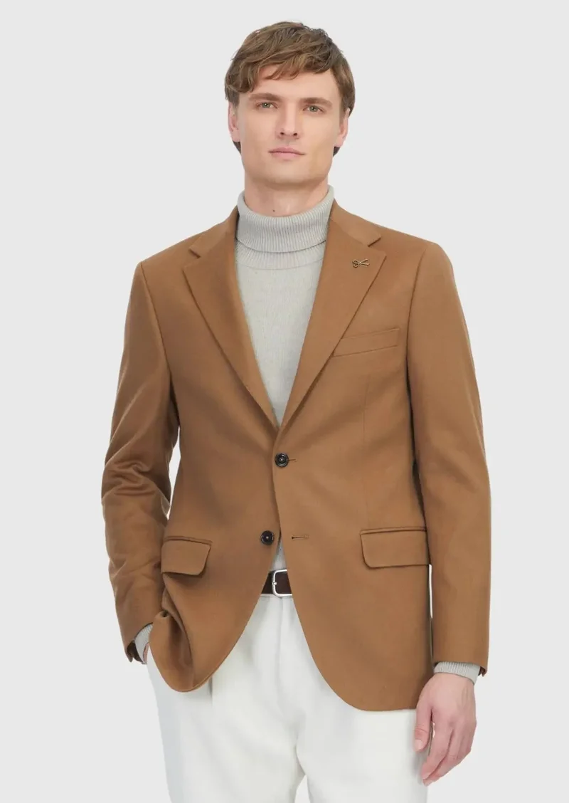 رامسي جاكيت باف سادة بقصة عادية مصنوع من الكشمير بنسبة 100%