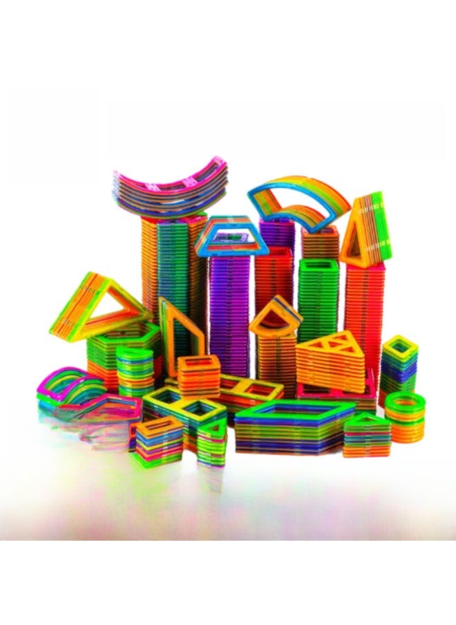 Large Magnetic Building Blocks Toy Iron Absorption Magnet 3-6-8 Years Old Boys Girls Various Assemblies-Color:[Large Size] Pure Magnetic 46 Pieces Storage Box (free Wheel) - Image 3