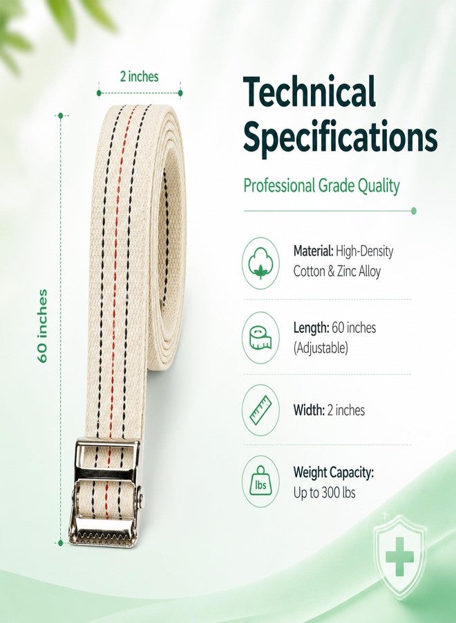 MAQIHAN Gait Belts Transfer Belts for Seniors - Walking Gait Belts for Men with Metal Buckle MAQIHAN Heavy Duty Transfer Belt for Lifting Elderly Seniors Ambulation Accessories 60 Inch. - Image 3