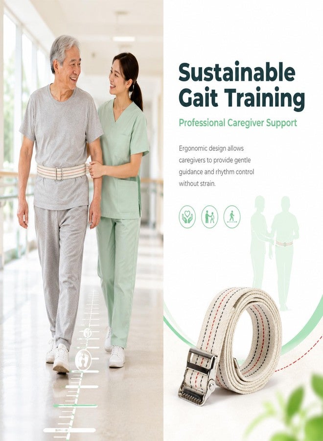 MAQIHAN Gait Belts Transfer Belts for Seniors - Walking Gait Belts for Men with Metal Buckle MAQIHAN Heavy Duty Transfer Belt for Lifting Elderly Seniors Ambulation Accessories 60 Inch. - Image 2
