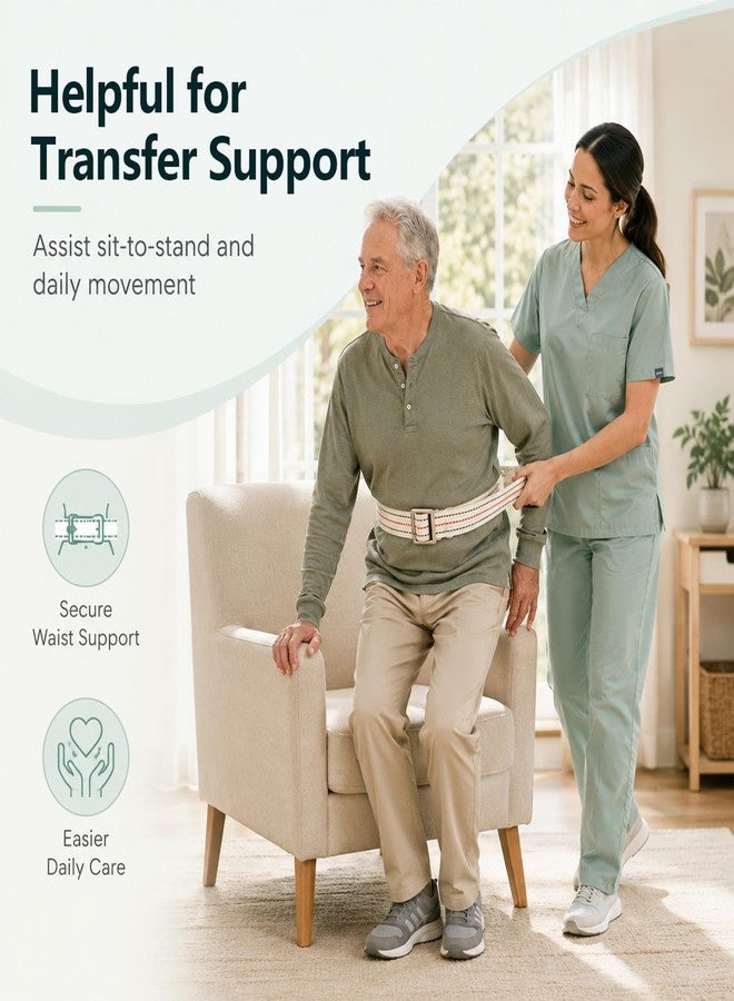 MAQIHAN Gait Belts Transfer Belts for Seniors - Walking Gait Belts for Men with Metal Buckle MAQIHAN Heavy Duty Transfer Belt for Lifting Elderly Seniors Ambulation Accessories 60 Inch. - Image 5