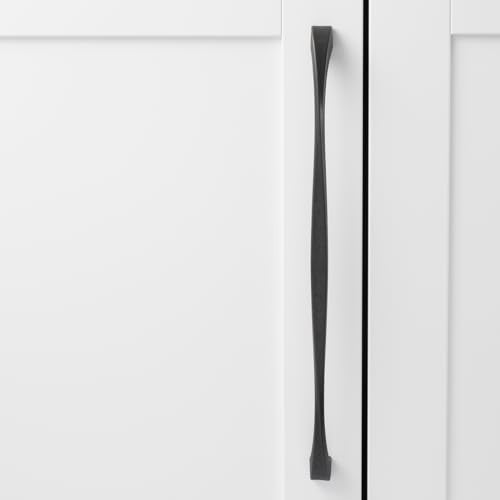 Hickory Hardware 1 Pack Solid Core Kitchen Cabinet Pulls, Luxury Cabinet Handles, Hardware for Doors & Dresser Drawers, 12 Inch Hole Center, Black Iron, Twist Collection - Image 4