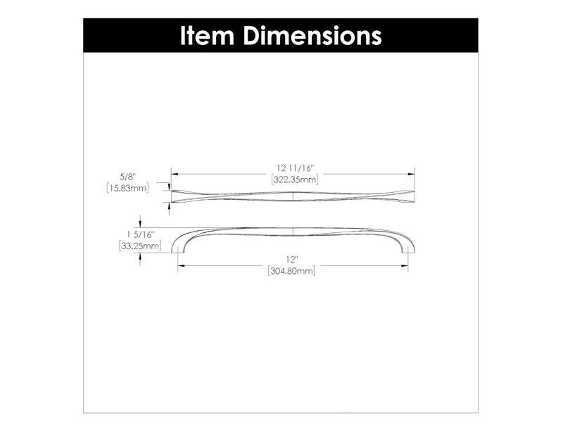 Hickory Hardware 1 Pack Solid Core Kitchen Cabinet Pulls, Luxury Cabinet Handles, Hardware for Doors & Dresser Drawers, 12 Inch Hole Center, Black Iron, Twist Collection - Image 5