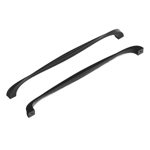 Hickory Hardware 1 Pack Solid Core Kitchen Cabinet Pulls, Luxury Cabinet Handles, Hardware for Doors & Dresser Drawers, 12 Inch Hole Center, Black Iron, Twist Collection - Image 1