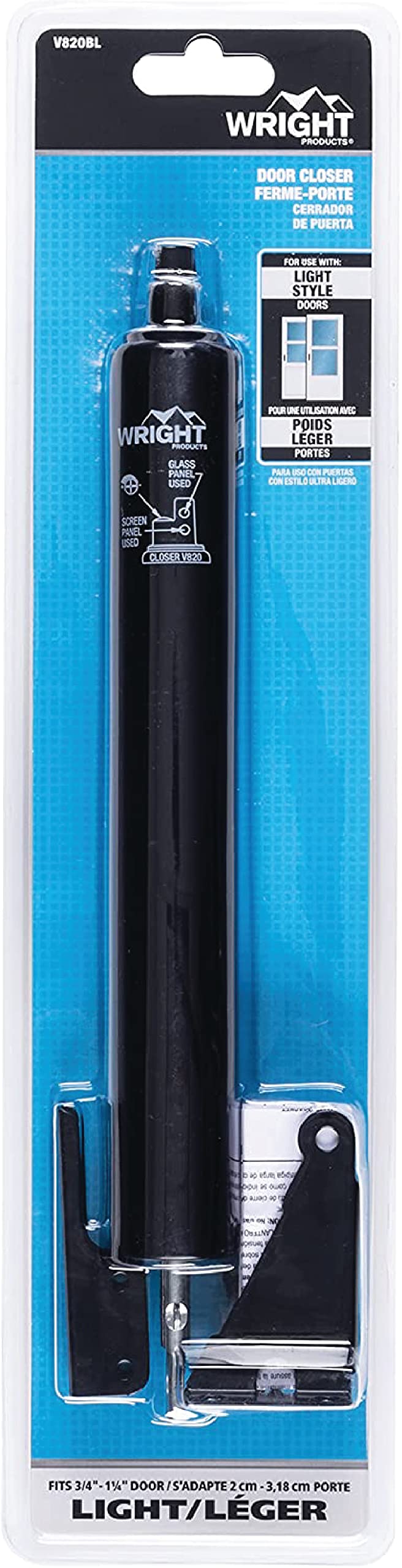 Wright Products Wright Products - Light Duty Pneumatic Screen and Storm Door Closer, Black  - Image 2