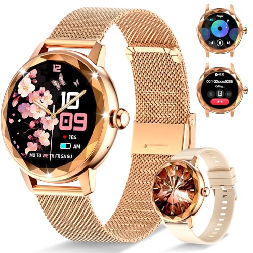 Homailida Smart Watch for Women with Make/Answer Call, 1.2" Adjustable Fitness Watch with Heart Rate Sleep Monitor Female Cycle and 100+ Sports Modes (W02-Rose Gold) - Image 1
