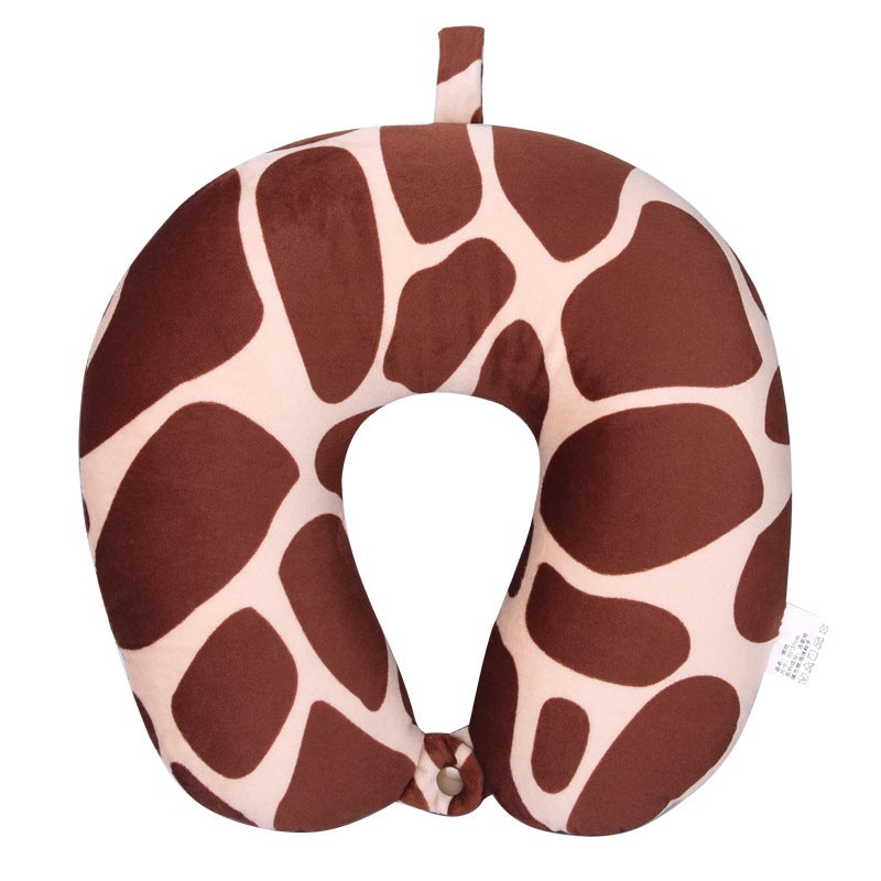 U-shaped pillow foam particle travel pillow digital printing aircraft neck pillow neck pillow health pillow custom LOGO MYK-3131-Coffee Leopard